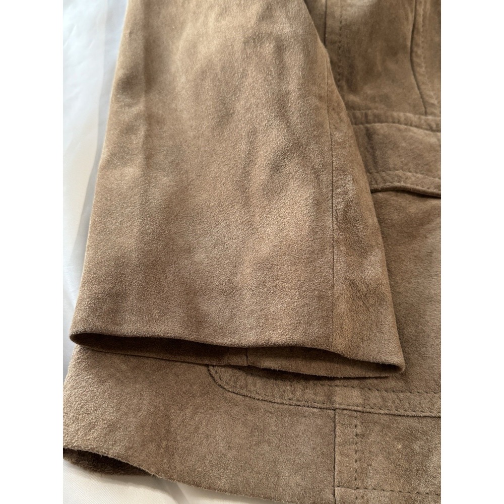 Vintage Liz Claiborne Women's 3X Leather Suede Jacket Tan Full Zip Lined Pockets - Picture 8 of 12